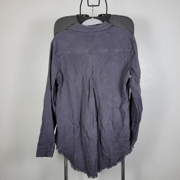 Cloth & Stone Anthropologie Shirt Grey 100% Tencel Button-Down Size S - Picture 2 of 6